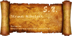 Straus Nikolett névjegykártya